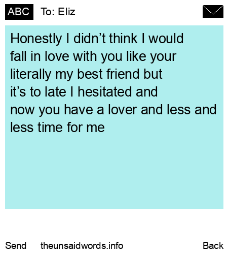 unsent message to Eliz