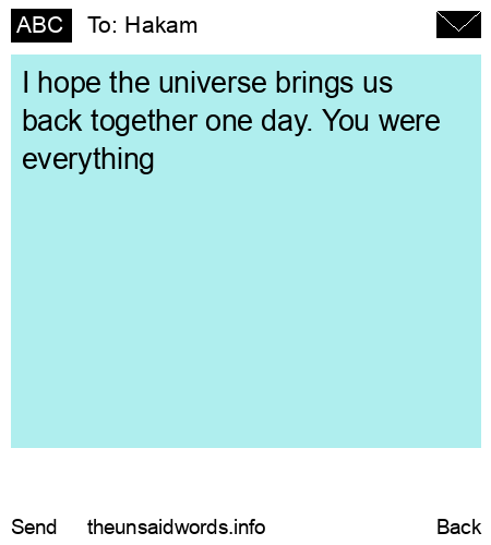 unsent message to Hakam