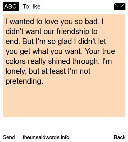 unsent message to Ike