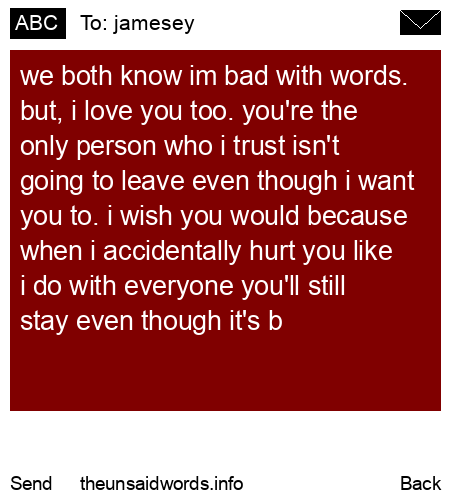 unsent message to jamesey