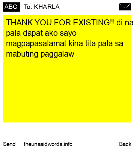 unsent message to KHARLA