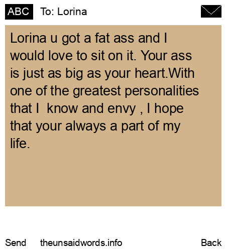 unsent message to Lorina