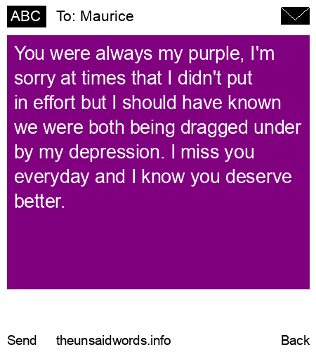 unsent message to Maurice
