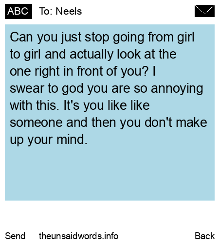 unsent message to Neels