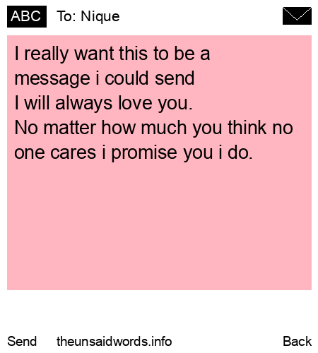 unsent message to Nique