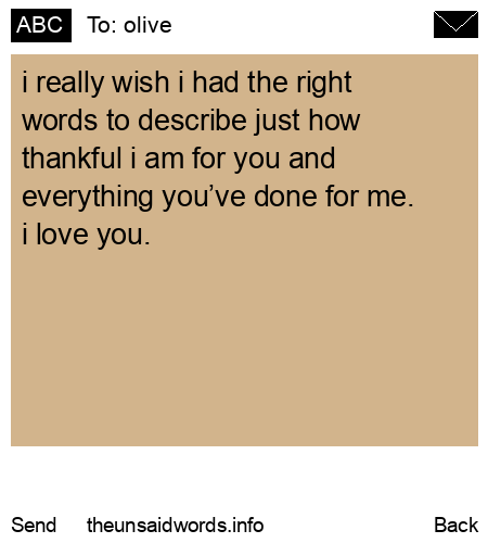 unsent message to olive
