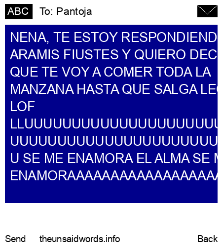 unsent message to Pantoja