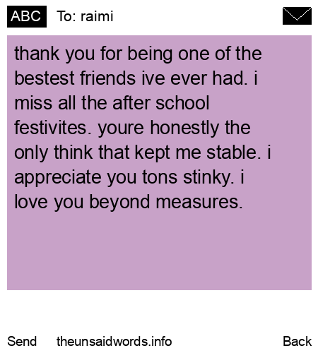 unsent message to raimi