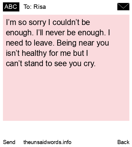 unsent message to Risa