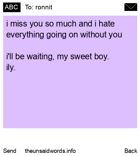 unsent message to ronnit