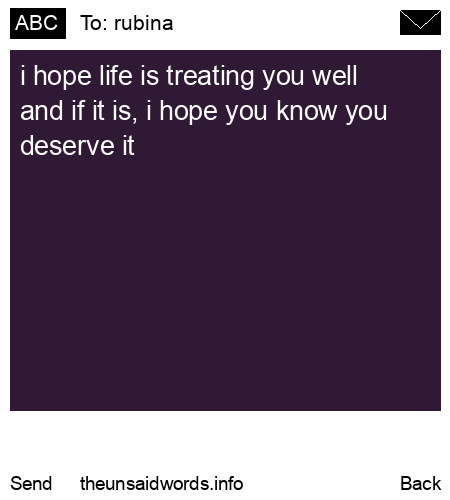 unsent message to rubina