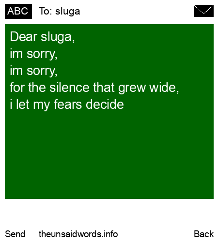 unsent message to sluga