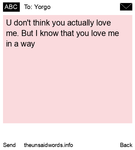 unsent message to Yorgo