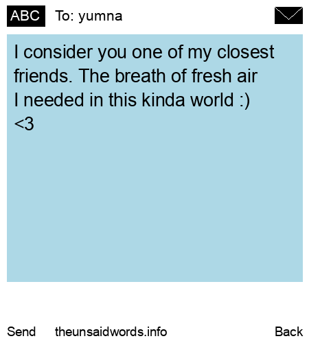 unsent message to yumna