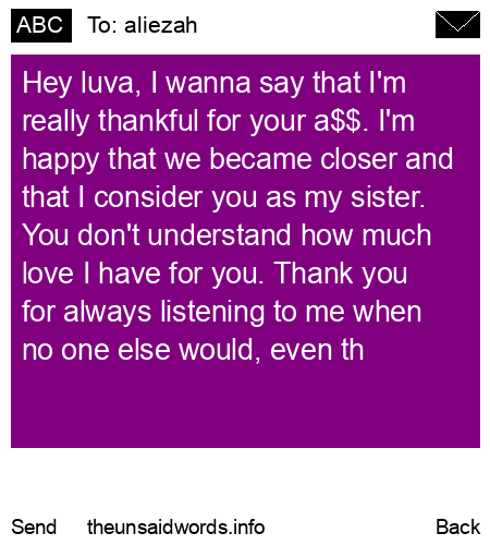 unsent message to aliezah