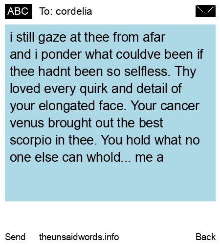 unsent message to cordelia