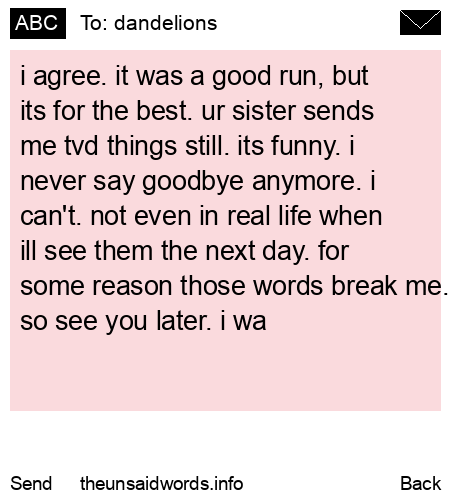 unsent message to dandelions