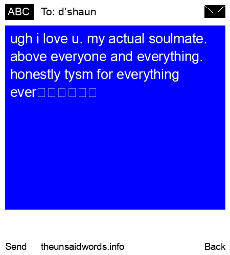 unsent message to d’shaun