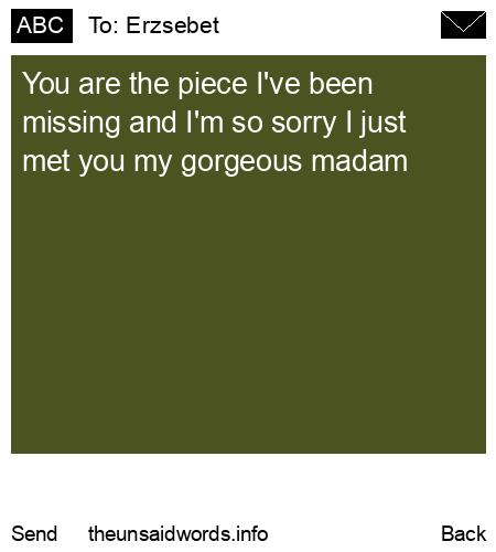 unsent message to Erzsebet