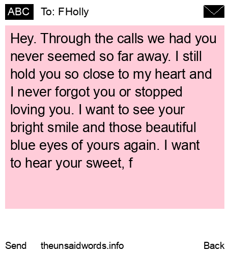 unsent message to FHolly