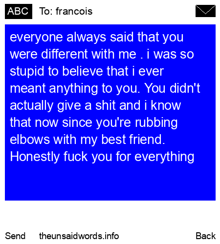 unsent message to francois