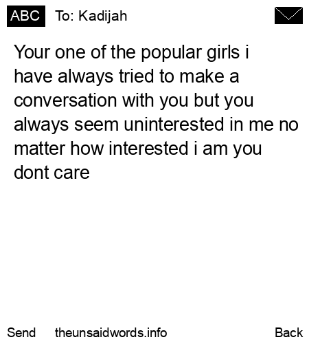 unsent message to Kadijah