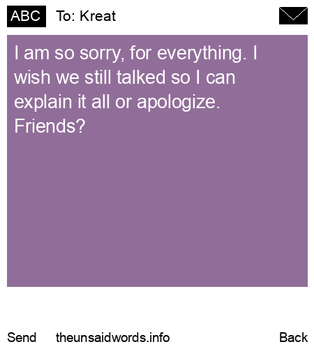 unsent message to Kreat
