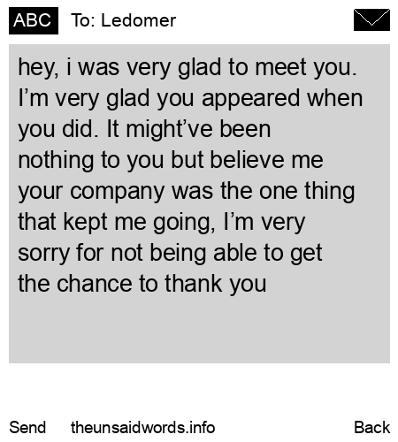 unsent message to Ledomer