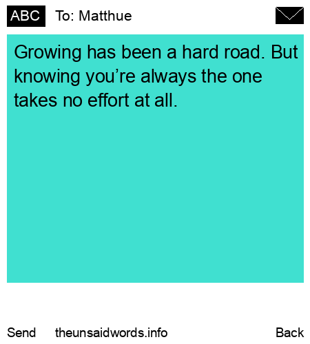 unsent message to Matthue 