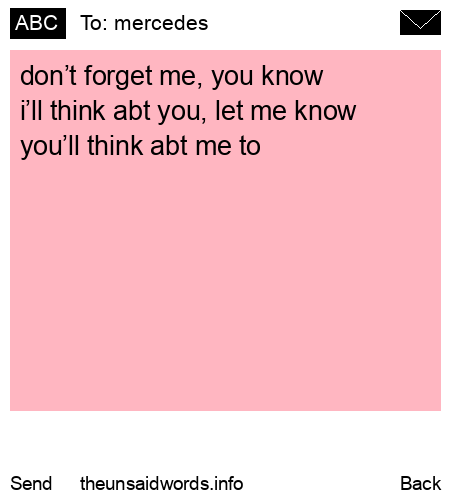 unsent message to mercedes