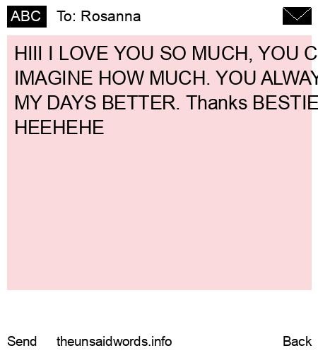 unsent message to Rosanna