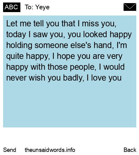 unsent message to Yeye