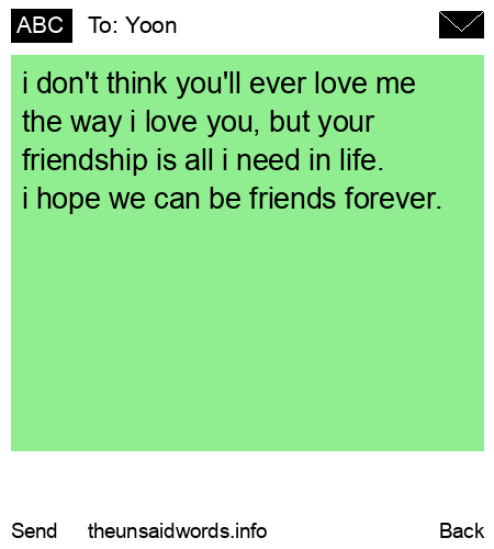 unsent message to Yoon