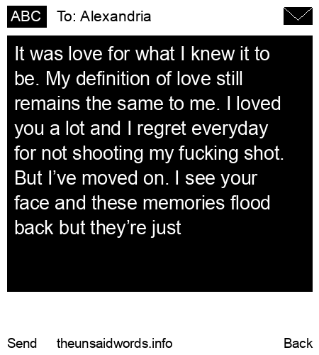 unsent message to Alexandria