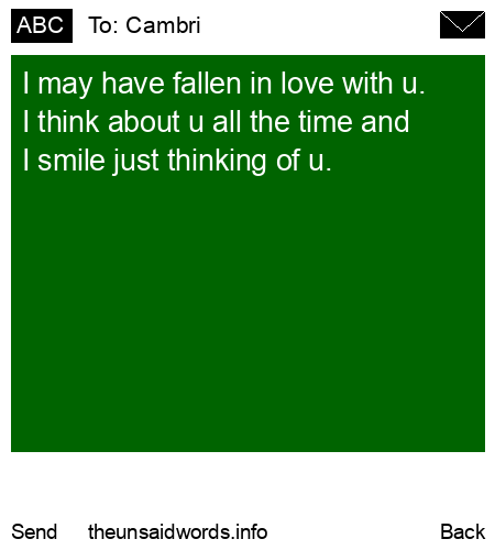 unsent message to Cambri