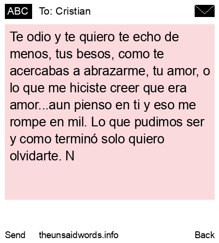 unsent message to Cristian
