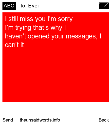 unsent message to Evei