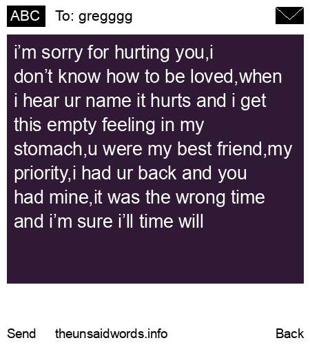 unsent message to gregggg