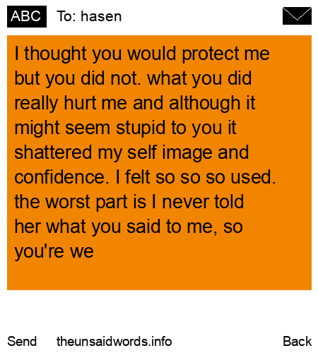 unsent message to hasen