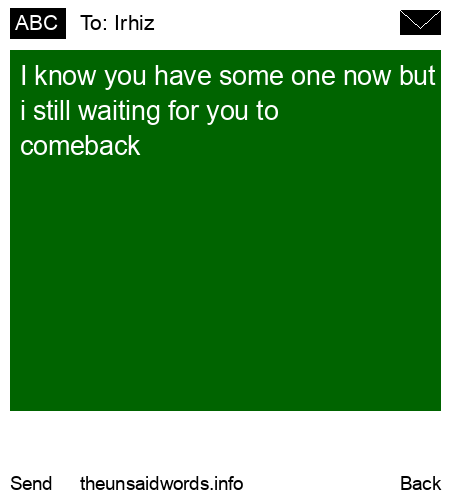 unsent message to Irhiz