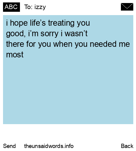 unsent message to izzy
