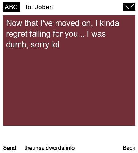 unsent message to Joben