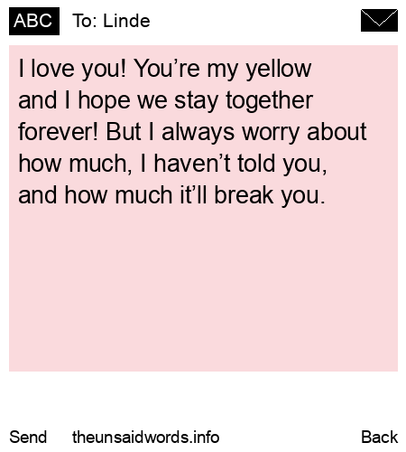 unsent message to Linde