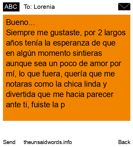 unsent message to Lorenia