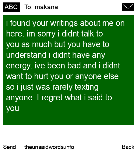 unsent message to makana