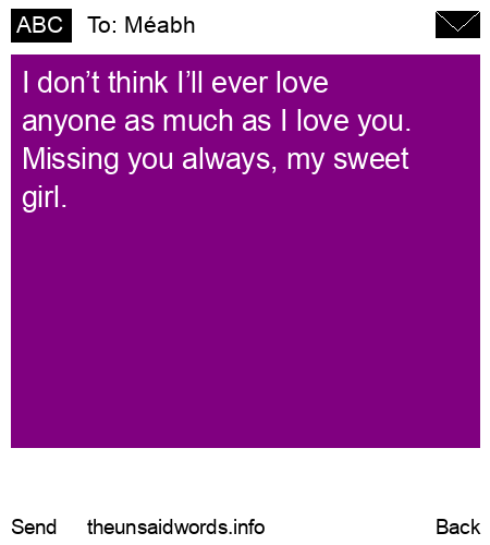 unsent message to Méabh