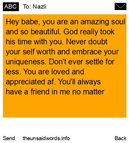 unsent message to Nazli