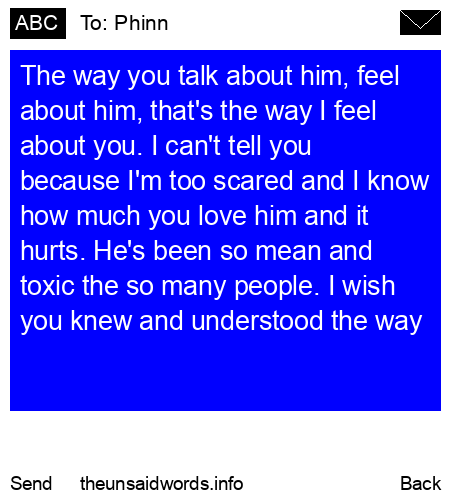 unsent message to Phinn