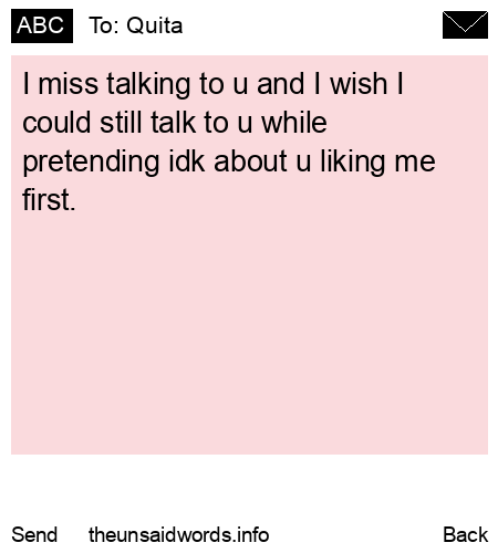 unsent message to Quita