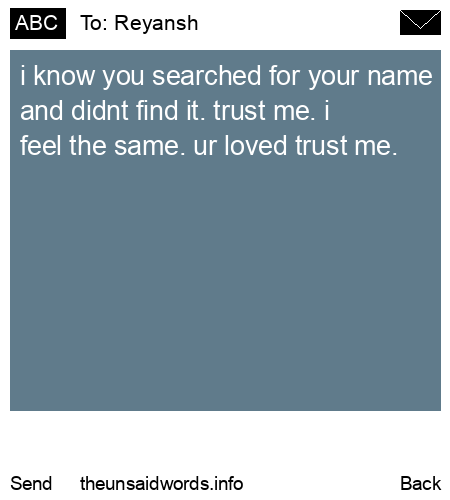 unsent message to Reyansh